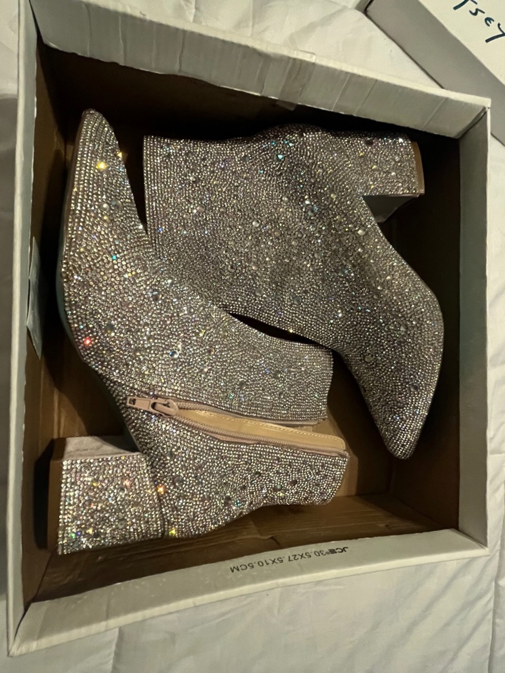 Betsey Johnson Cady Rhinestone Boots sz 8